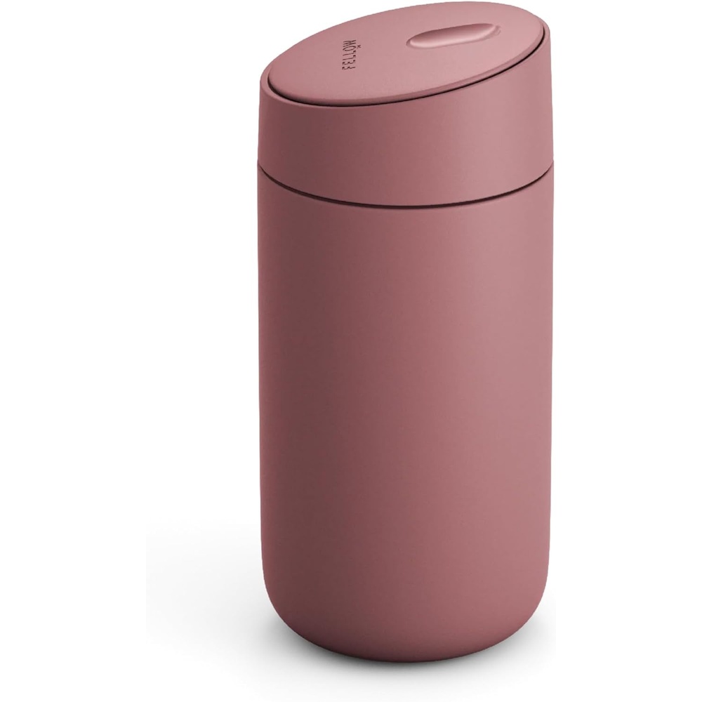 image:imageFellow 12 oz Carter Slide Travel Mug  OneHanded Slide Lid Vacuum Insulated Stainless Steel Tumbler with Ceramic Interior for Hot and Cold Drinks LeakProof and Dishwasher Safe Matte BlackDesert Rose