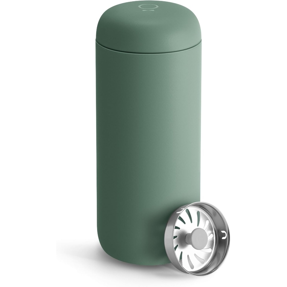 image:imageFellow 16 oz Carter Move Travel Mug  VacuumInsulated Stainless Steel Travel Coffee Mug  Coffee Tumbler with Ceramic Interior and Splash Guard  Smoke GreenSmoke Green