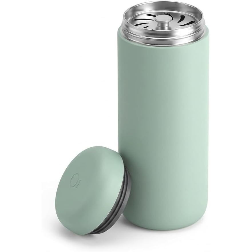 image:imageFellow 16 oz Carter Move Travel Mug  VacuumInsulated Stainless Steel Travel Coffee Mug  Coffee Tumbler with Ceramic Interior and Splash Guard  Smoke GreenMint Chip
