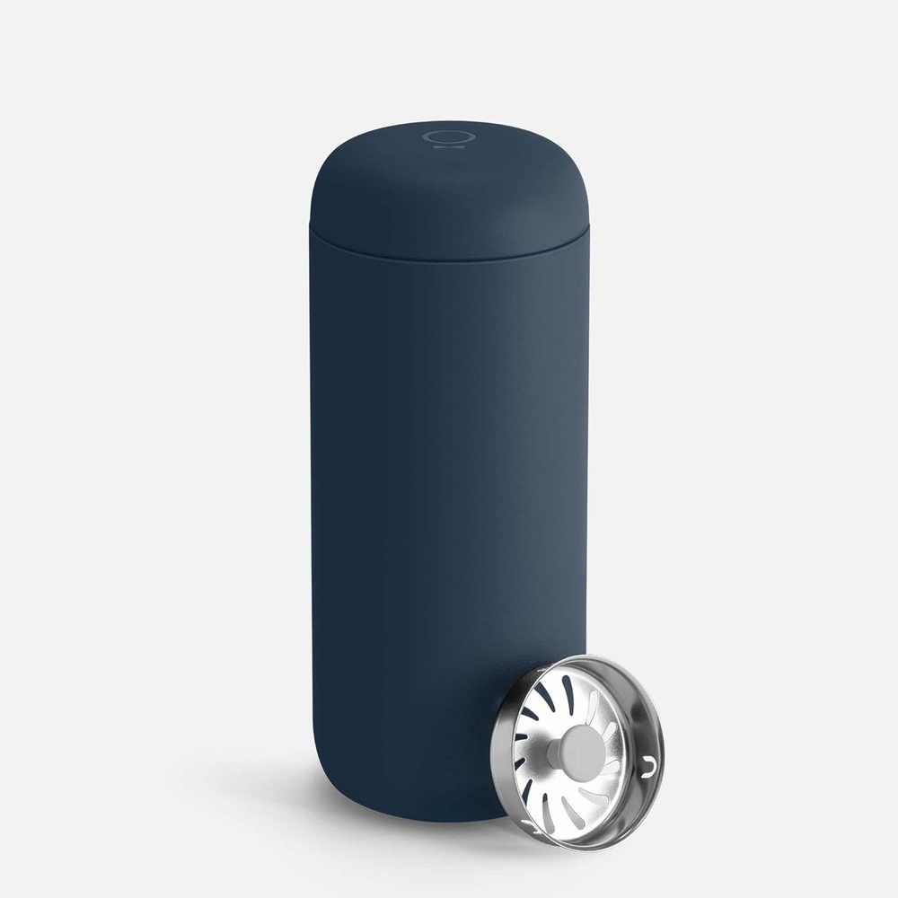image:imageFellow 16 oz Carter Move Travel Mug  VacuumInsulated Stainless Steel Travel Coffee Mug  Coffee Tumbler with Ceramic Interior and Splash Guard  Smoke GreenStone Blue