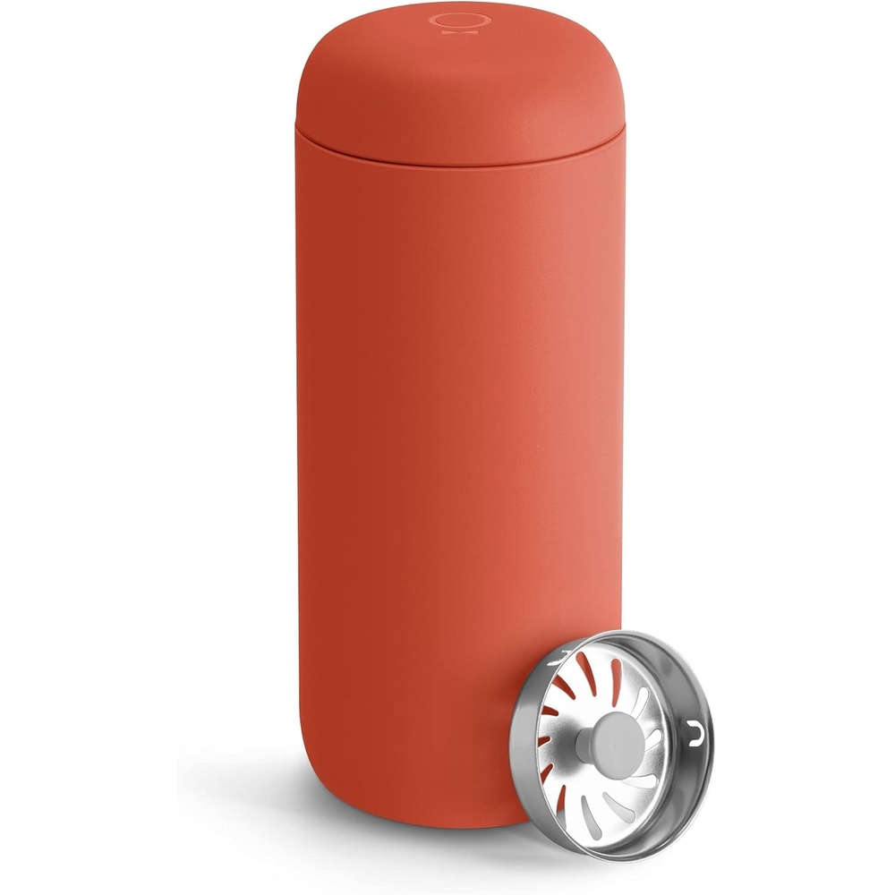 image:imageFellow 16 oz Carter Move Travel Mug  VacuumInsulated Stainless Steel Travel Coffee Mug  Coffee Tumbler with Ceramic Interior and Splash Guard  Smoke GreenCorduroy Red