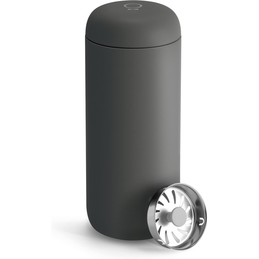 image:imageFellow 16 oz Carter Move Travel Mug  VacuumInsulated Stainless Steel Travel Coffee Mug  Coffee Tumbler with Ceramic Interior and Splash Guard  Smoke GreenSlate Gray