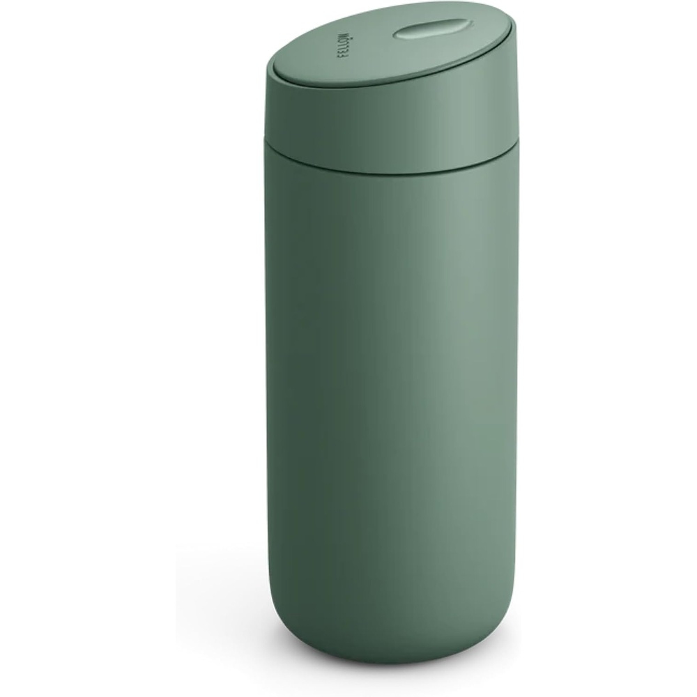 image:imageFellow 16 oz Carter Slide Travel Mug  OneHanded Slide Lid Vacuum Insulated Stainless Steel Tumbler with Ceramic Interior for Hot and Cold Drinks LeakProof and Dishwasher Safe Matte BlackSmoke Green