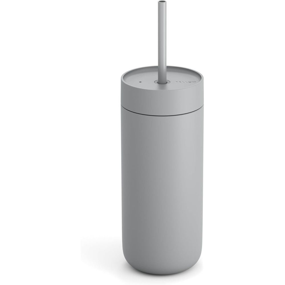 image:imageFellow 20 oz Carter Cold Tumbler  SpillResistant Straw Lid Stainless Steel VacuumInsulated Cup with Ceramic Interior and Reusable Straw for Cold DrinksFits Cup HoldersDishwasher SafeMatte Whitemattegrey