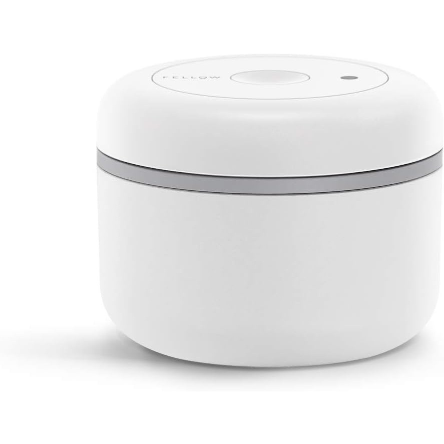 image:imageFellow Atmos Vacuum Coffee Canister amp Food Storage Container  12 Liter Canister holds up to 16 oz of Coffee Beans  Airtight Food Storage Containers  Coffee Containers  12 Liter  Clear GlassMatte White