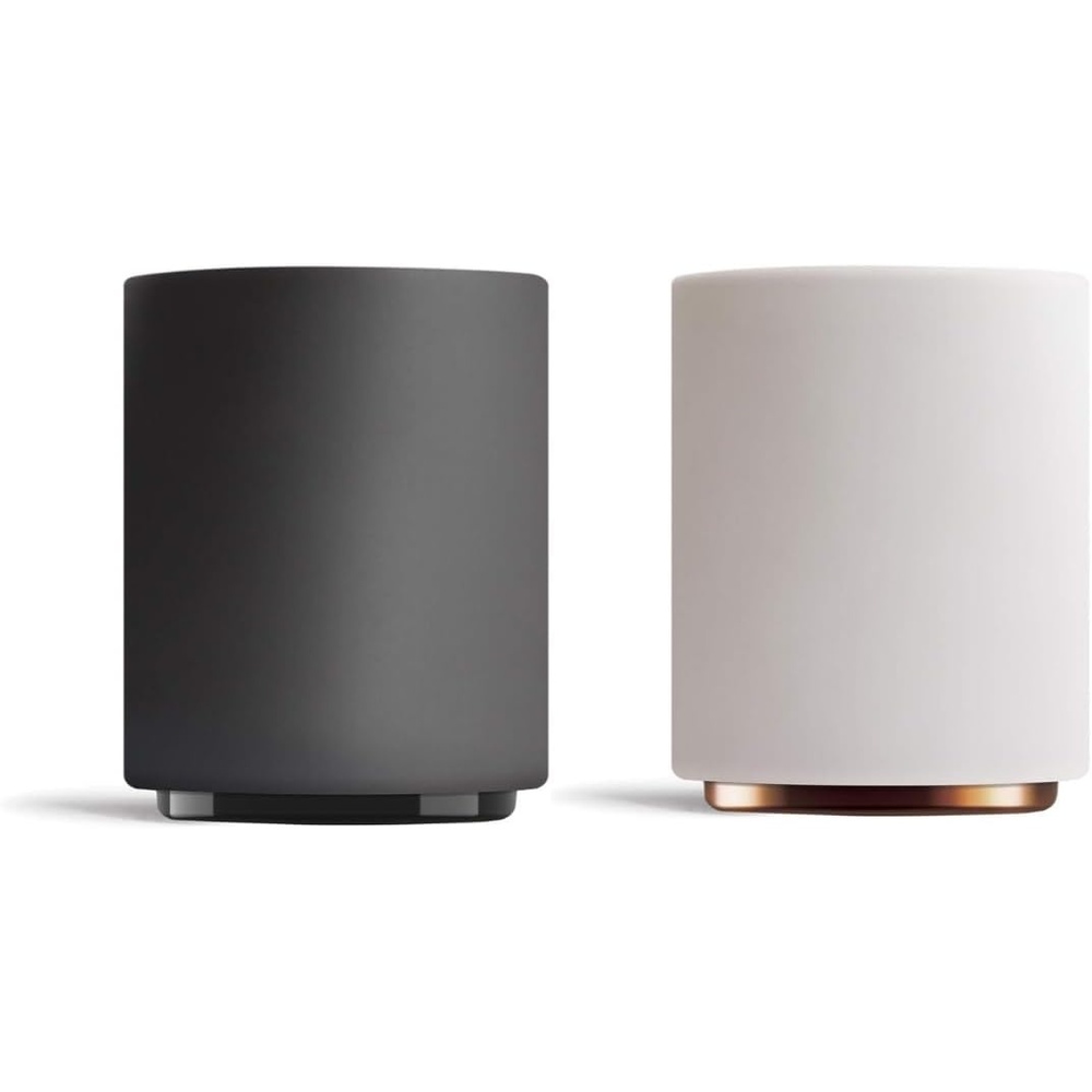 image:imageFellow Monty Milk Art Cups  Double Wall Ceramic Latte Mug 11 oz  Matte Black amp White with Graphite amp Copper Base  Set of 2