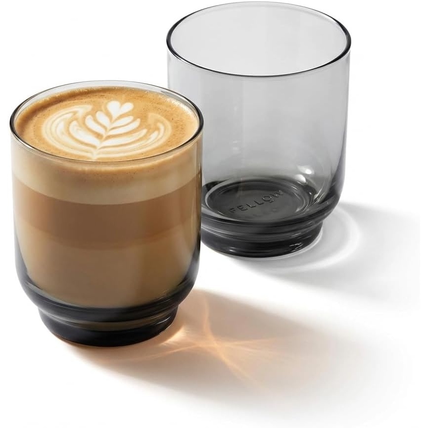 image:imageFellow Pirch Latte Glasses 11 oz Artisanal Cups Set of 2 Dishwasher Safe Coffee Glasses for Espresso Drinks amp Latte Art  WoodlandSmoke