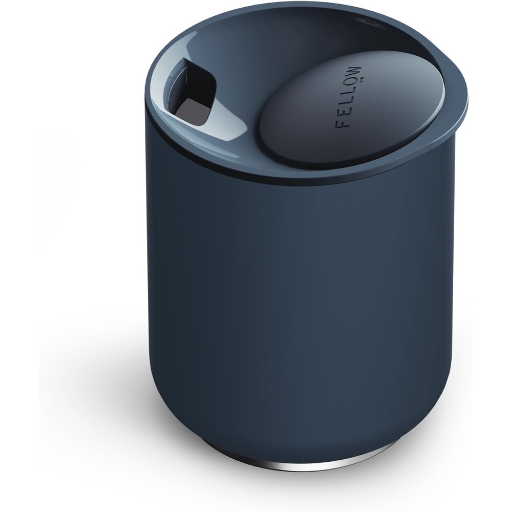 image:imageFellow Rocky Lowball Tumbler Set of 2  Insulated Stainless Steel Cocktail Tumblers with Ceramic Interior and Swivel Pebble Lid  10 oz Matte BlackStone Blue