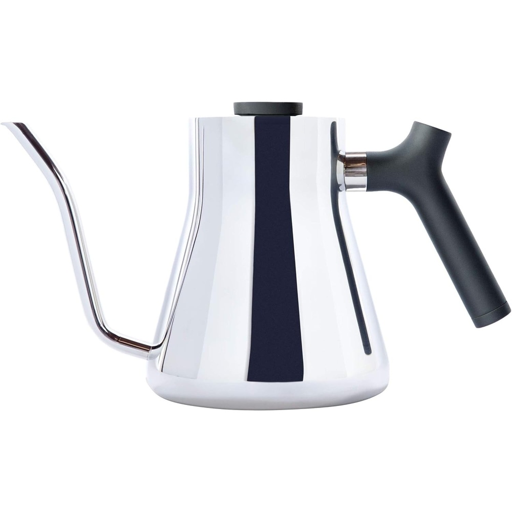 image:imageFellow Stagg Stovetop PourOver Coffee and Tea Kettle  Gooseneck Teapot with Precision Pour Spout BuiltIn Thermometer Matte Black 1 LiterPolished Steel