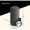 Fellow 12 oz Carter Move Travel Mug – Vacuum-Insulated Stainless Steel Travel Coffee Mug – Coffee Tumbler with Ceramic Interior and Splash Guard – Cargo Green(Slate Gray)