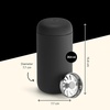 Fellow 12 oz Carter Move Travel Mug – Vacuum-Insulated Stainless Steel Travel Coffee Mug – Coffee Tumbler with Ceramic Interior and Splash Guard – Cargo Green(Matte Black)
