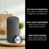 Fellow 12 oz Carter Move Travel Mug – Vacuum-Insulated Stainless Steel Travel Coffee Mug – Coffee Tumbler with Ceramic Interior and Splash Guard – Cargo Green(Slate Gray)