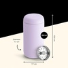Fellow 12 oz Carter Move Travel Mug – Vacuum-Insulated Stainless Steel Travel Coffee Mug – Coffee Tumbler with Ceramic Interior and Splash Guard – Cargo Green(Lavender Purple)