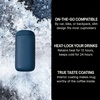 Fellow 12 oz Carter Move Travel Mug – Vacuum-Insulated Stainless Steel Travel Coffee Mug – Coffee Tumbler with Ceramic Interior and Splash Guard – Cargo Green(Stone Blue)