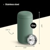 Fellow 12 oz Carter Move Travel Mug – Vacuum-Insulated Stainless Steel Travel Coffee Mug – Coffee Tumbler with Ceramic Interior and Splash Guard – Cargo Green(Smoke Green)