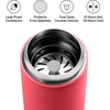 Fellow 12 oz Carter Move Travel Mug – Vacuum-Insulated Stainless Steel Travel Coffee Mug – Coffee Tumbler with Ceramic Interior and Splash Guard – Cargo Green(Coral Crush)