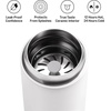 Fellow 12 oz Carter Move Travel Mug – Vacuum-Insulated Stainless Steel Travel Coffee Mug – Coffee Tumbler with Ceramic Interior and Splash Guard – Cargo Green(Matte White)