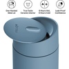 Fellow 12 oz Carter Slide Travel Mug – One-Handed Slide Lid, Vacuum Insulated Stainless Steel Tumbler with Ceramic Interior for Hot and Cold Drinks, Leak-Proof and Dishwasher Safe, Matte Black(Hazy Blue)