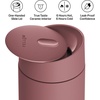 Fellow 12 oz Carter Slide Travel Mug – One-Handed Slide Lid, Vacuum Insulated Stainless Steel Tumbler with Ceramic Interior for Hot and Cold Drinks, Leak-Proof and Dishwasher Safe, Matte Black(Desert Rose)