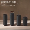 Fellow 12 oz Carter Slide Travel Mug – One-Handed Slide Lid, Vacuum Insulated Stainless Steel Tumbler with Ceramic Interior for Hot and Cold Drinks, Leak-Proof and Dishwasher Safe, Matte Black(Smoke Green)