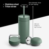 Fellow 16 oz Carter Bundle (3 in 1) Travel Mug with Slide-Lock, Move & Cold Lids with Straw – To-Go Coffee Tumbler, Ceramic Interior & Vacuum-Insulated Stainless Steel – Coffee Cups-Matte White(Smoke Green)
