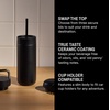 Fellow 16 oz Carter Bundle (3 in 1) Travel Mug with Slide-Lock, Move & Cold Lids with Straw – To-Go Coffee Tumbler, Ceramic Interior & Vacuum-Insulated Stainless Steel – Coffee Cups-Matte White(Matte Black)