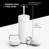 Fellow 16 oz Carter Bundle (3 in 1) Travel Mug with Slide-Lock, Move & Cold Lids with Straw – To-Go Coffee Tumbler, Ceramic Interior & Vacuum-Insulated Stainless Steel – Coffee Cups-Matte White(Matte White)