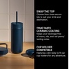 Fellow 16 oz Carter Bundle (3 in 1) Travel Mug with Slide-Lock, Move & Cold Lids with Straw – To-Go Coffee Tumbler, Ceramic Interior & Vacuum-Insulated Stainless Steel – Coffee Cups-Matte White(Stone Blue)