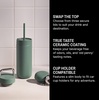 Fellow 16 oz Carter Bundle (3 in 1) Travel Mug with Slide-Lock, Move & Cold Lids with Straw – To-Go Coffee Tumbler, Ceramic Interior & Vacuum-Insulated Stainless Steel – Coffee Cups-Matte White(Smoke Green)