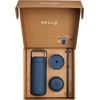 Fellow 16 oz Carter Bundle (3 in 1) Travel Mug with Slide-Lock, Move & Cold Lids with Straw – To-Go Coffee Tumbler, Ceramic Interior & Vacuum-Insulated Stainless Steel – Coffee Cups-Matte White(Stone Blue)