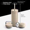 Fellow 16 oz Carter Bundle (3 in 1) Travel Mug with Slide-Lock, Move & Cold Lids with Straw – To-Go Coffee Tumbler, Ceramic Interior & Vacuum-Insulated Stainless Steel – Coffee Cups-Matte White(Sand Dune)