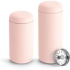 Fellow 16 oz Carter Move Travel Mug – Vacuum-Insulated Stainless Steel Travel Coffee Mug – Coffee Tumbler with Ceramic Interior and Splash Guard – Smoke Green(Warm Pink)
