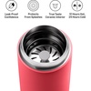 Fellow 16 oz Carter Move Travel Mug – Vacuum-Insulated Stainless Steel Travel Coffee Mug – Coffee Tumbler with Ceramic Interior and Splash Guard – Smoke Green(Coral Crush)
