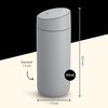 Fellow 16 oz Carter Slide Travel Mug – One-Handed Slide Lid, Vacuum Insulated Stainless Steel Tumbler with Ceramic Interior for Hot and Cold Drinks, Leak-Proof and Dishwasher Safe, Matte Black(Matte Grey)
