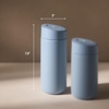 Fellow 16 oz Carter Slide Travel Mug – One-Handed Slide Lid, Vacuum Insulated Stainless Steel Tumbler with Ceramic Interior for Hot and Cold Drinks, Leak-Proof and Dishwasher Safe, Matte Black(Hazy Blue)
