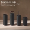 Fellow 16 oz Carter Slide Travel Mug – One-Handed Slide Lid, Vacuum Insulated Stainless Steel Tumbler with Ceramic Interior for Hot and Cold Drinks, Leak-Proof and Dishwasher Safe, Matte Black(Smoke Green)