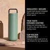 Fellow 20 oz Carter Carry Water Bottle – Leak-Proof Lid, Vacuum Insulated Stainless Steel Tumbler, Keeps Heat for 12 Hours/Stays Cold for 24 Hours, Stainless Steel Handle, Dishwasher Safe,Smoke Green(Smoke Green)