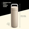 Fellow 20 oz Carter Carry Water Bottle – Leak-Proof Lid, Vacuum Insulated Stainless Steel Tumbler, Keeps Heat for 12 Hours/Stays Cold for 24 Hours, Stainless Steel Handle, Dishwasher Safe,Smoke Green(Sand Dune)
