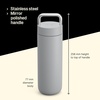 Fellow 20 oz Carter Carry Water Bottle – Leak-Proof Lid, Vacuum Insulated Stainless Steel Tumbler, Keeps Heat for 12 Hours/Stays Cold for 24 Hours, Stainless Steel Handle, Dishwasher Safe,Smoke Green(Matte Grey)
