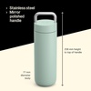 Fellow 20 oz Carter Carry Water Bottle – Leak-Proof Lid, Vacuum Insulated Stainless Steel Tumbler, Keeps Heat for 12 Hours/Stays Cold for 24 Hours, Stainless Steel Handle, Dishwasher Safe,Smoke Green(Mint Chip)