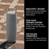 Fellow 20 oz Carter Carry Water Bottle – Leak-Proof Lid, Vacuum Insulated Stainless Steel Tumbler, Keeps Heat for 12 Hours/Stays Cold for 24 Hours, Stainless Steel Handle, Dishwasher Safe,Smoke Green(Matte Grey)