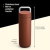 Fellow 20 oz Carter Carry Water Bottle – Leak-Proof Lid, Vacuum Insulated Stainless Steel Tumbler, Keeps Heat for 12 Hours/Stays Cold for 24 Hours, Stainless Steel Handle, Dishwasher Safe,Smoke Green(Sienna)