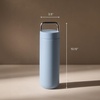 Fellow 20 oz Carter Carry Water Bottle – Leak-Proof Lid, Vacuum Insulated Stainless Steel Tumbler, Keeps Heat for 12 Hours/Stays Cold for 24 Hours, Stainless Steel Handle, Dishwasher Safe,Smoke Green(Hazy Blue)