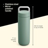 Fellow 20 oz Carter Carry Water Bottle – Leak-Proof Lid, Vacuum Insulated Stainless Steel Tumbler, Keeps Heat for 12 Hours/Stays Cold for 24 Hours, Stainless Steel Handle, Dishwasher Safe,Smoke Green(Smoke Green)
