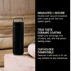Fellow 20 oz Carter Carry Water Bottle – Leak-Proof Lid, Vacuum Insulated Stainless Steel Tumbler, Keeps Heat for 12 Hours/Stays Cold for 24 Hours, Stainless Steel Handle, Dishwasher Safe,Smoke Green(Matte Black)
