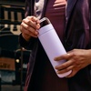 Fellow 20 oz Carter Carry Water Bottle – Leak-Proof Lid, Vacuum Insulated Stainless Steel Tumbler, Keeps Heat for 12 Hours/Stays Cold for 24 Hours, Stainless Steel Handle, Dishwasher Safe,Smoke Green(Peri Twinkle)