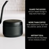 Fellow Atmos Vacuum Coffee Canister & Food Storage Container – 1.2 Liter Canister holds up to 16 oz of Coffee Beans – Airtight Food Storage Containers – Coffee Containers – 1.2 Liter – Clear Glass(Matte Black)