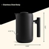 Fellow Clara Insulated Coffee Maker with Enhanced Filtration System – Portable French Press Stainless Steel – 24 oz Carafe – Matte Black
