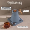Fellow Corvo EKG Electric Tea Kettle-Electric Pour Over Coffee and Tea Pot-Quick Heating Electric Kettles-Temperature Control & Built-In Brew Timer-Matte White with Maple Handle-0.9 Liter(Hazy Blue with Maple Handle + Lid Pull)