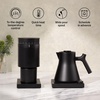 Fellow Corvo EKG Pro Electric Tea Kettle – Quick Heating, Precise Temperature Control Electric Kettle, Scheduling, Built-in Brew Timer for Boiling Water – Matte White with Maple Handle – 0.9 Liter(Matte Black with Walnut Handle)